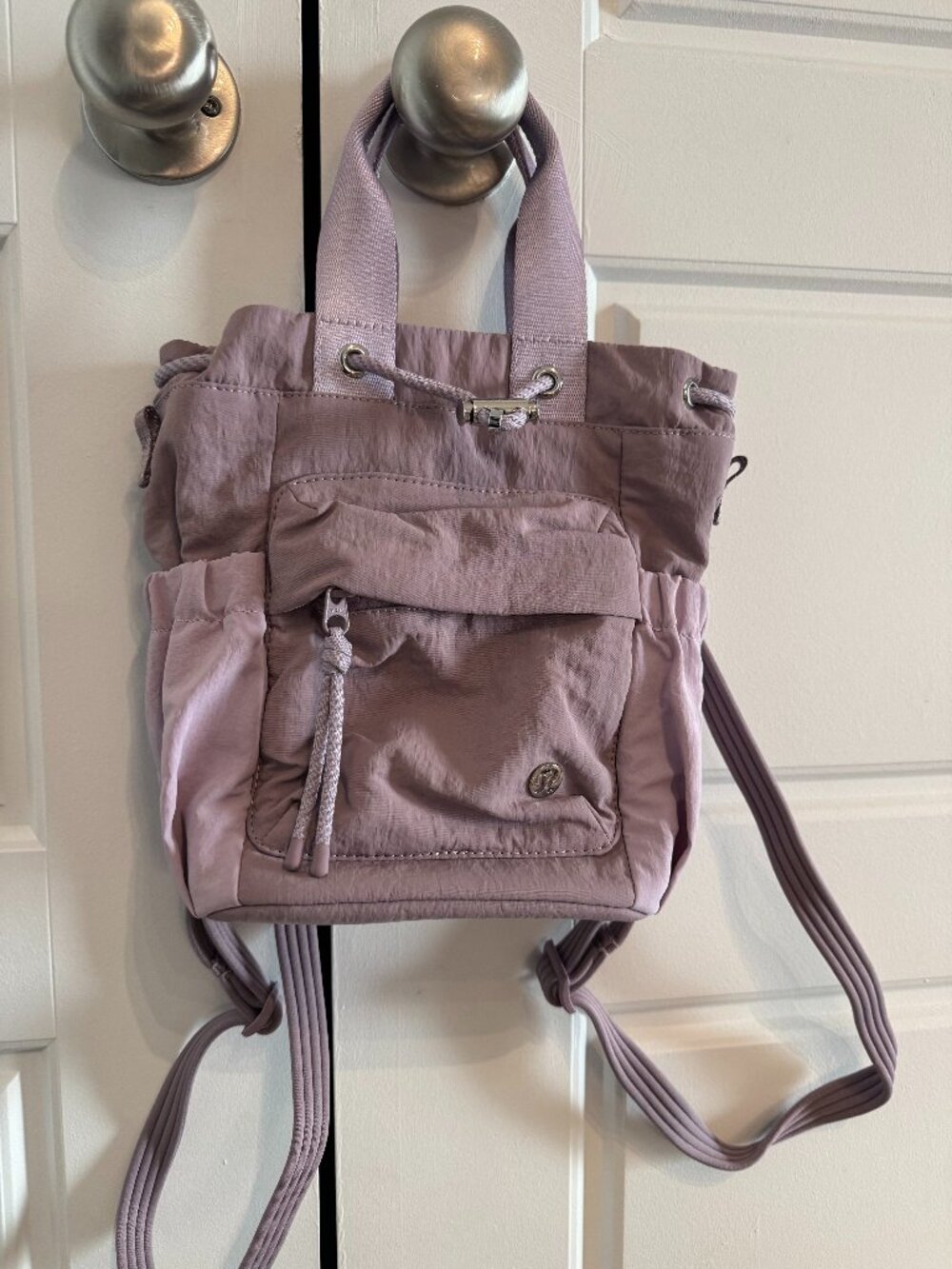 Convertible Drawstring Bucket Bag Mini 5L purple